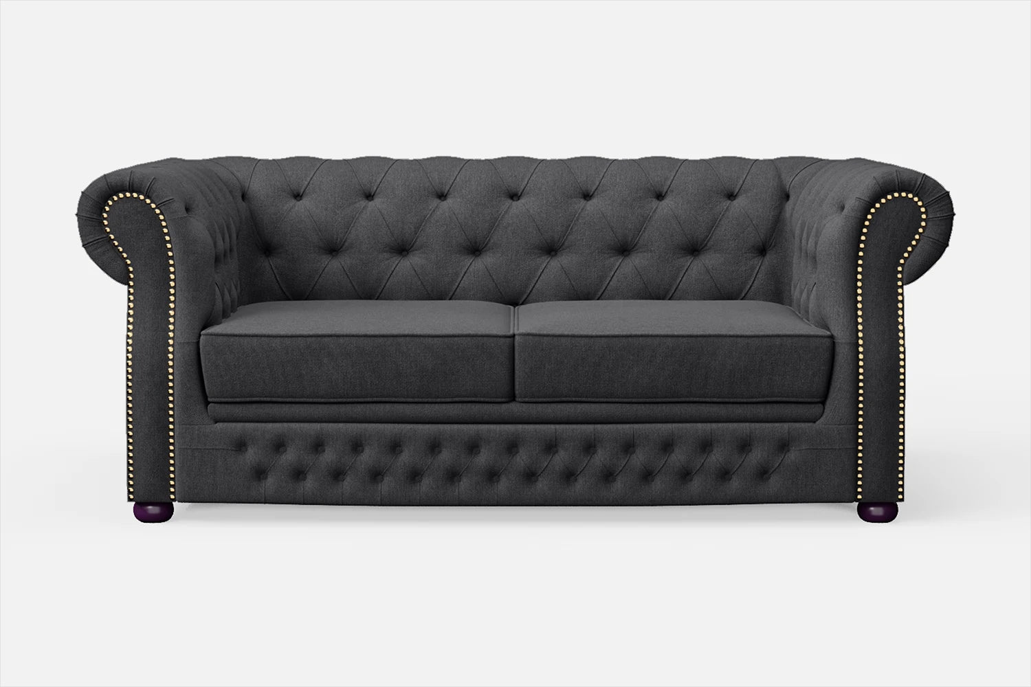 Cuneo 2 Seater Sofa Dark Grey Linen Fabric