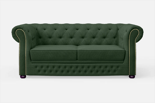 Cuneo 2 Seater Sofa Forest Green Linen Fabric