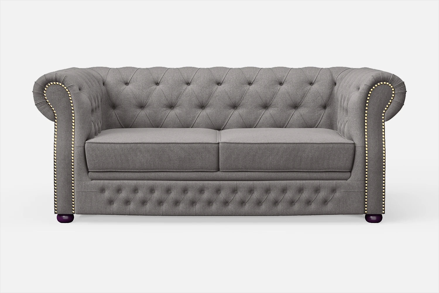 Cuneo 2 Seater Sofa Grey Linen Fabric