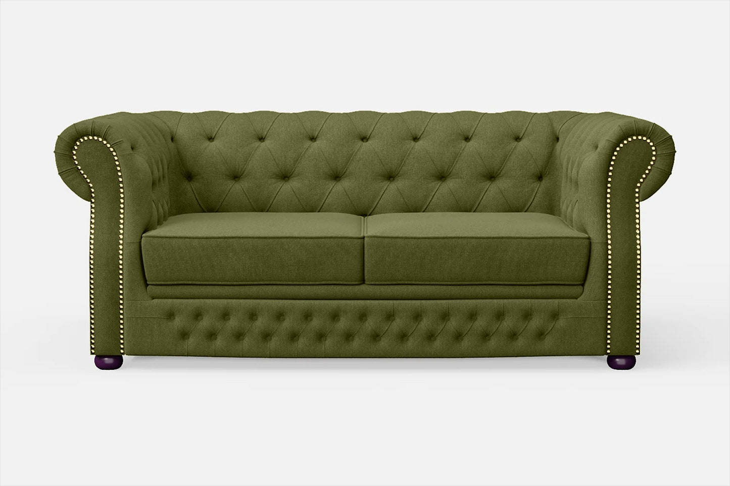 Cuneo 2 Seater Sofa Olive Linen Fabric