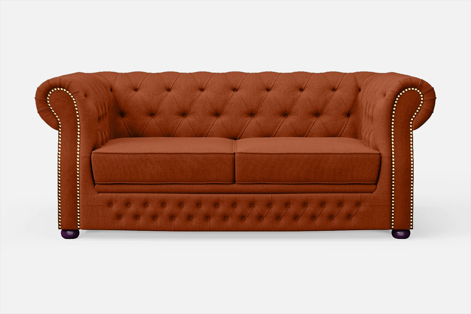 Cuneo 2 Seater Sofa Orange Linen Fabric