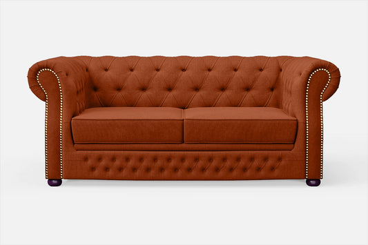 Cuneo 2 Seater Sofa Orange Linen Fabric