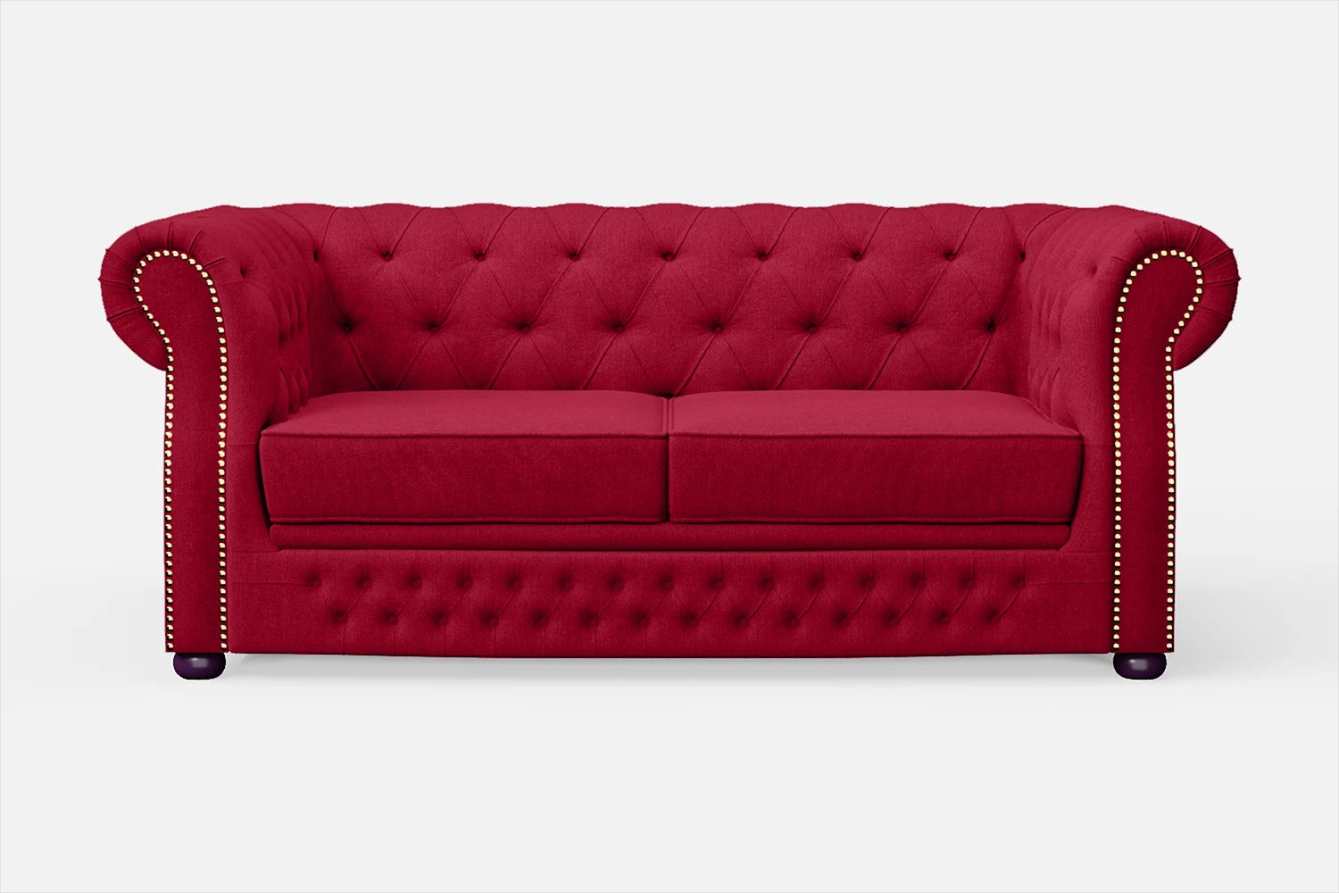 Cuneo 2 Seater Sofa Red Linen Fabric