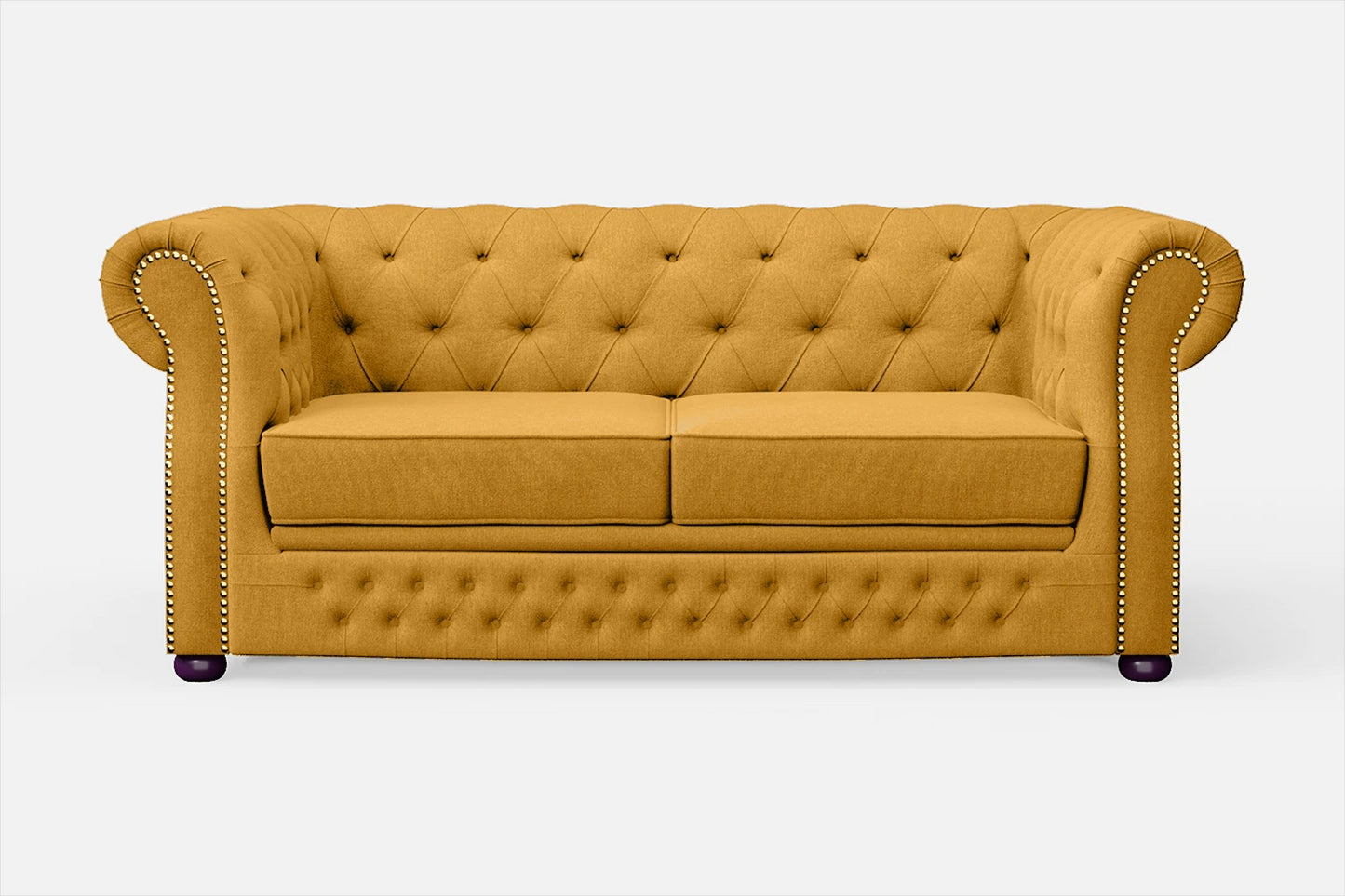 Cuneo 2 Seater Sofa Yellow Linen Fabric