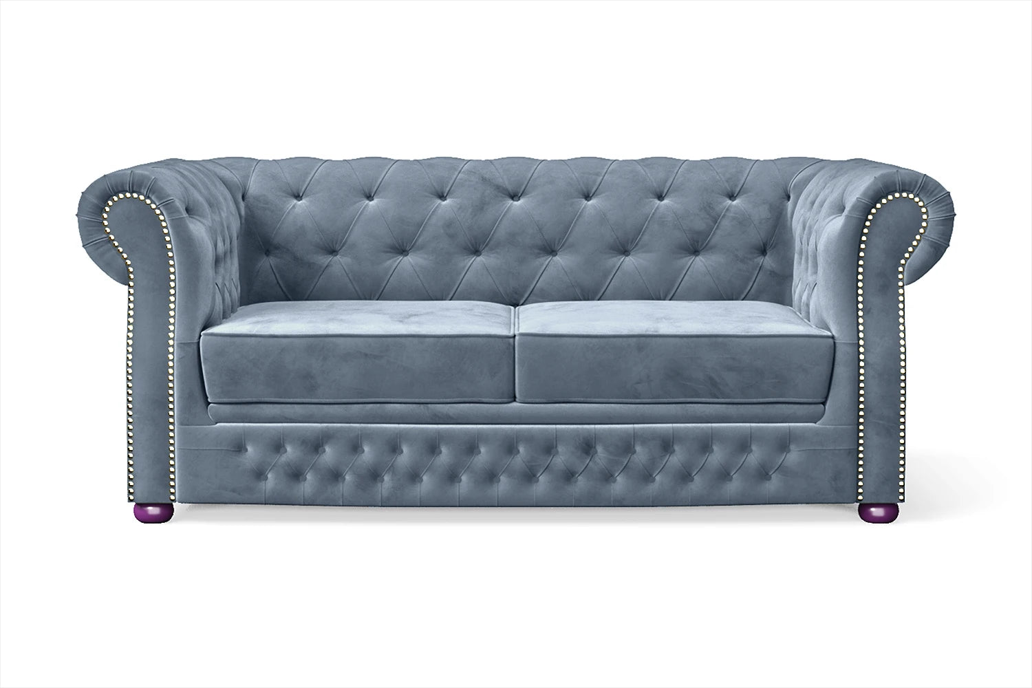 Cuneo 2 Seater Sofa Baby Blue Velvet