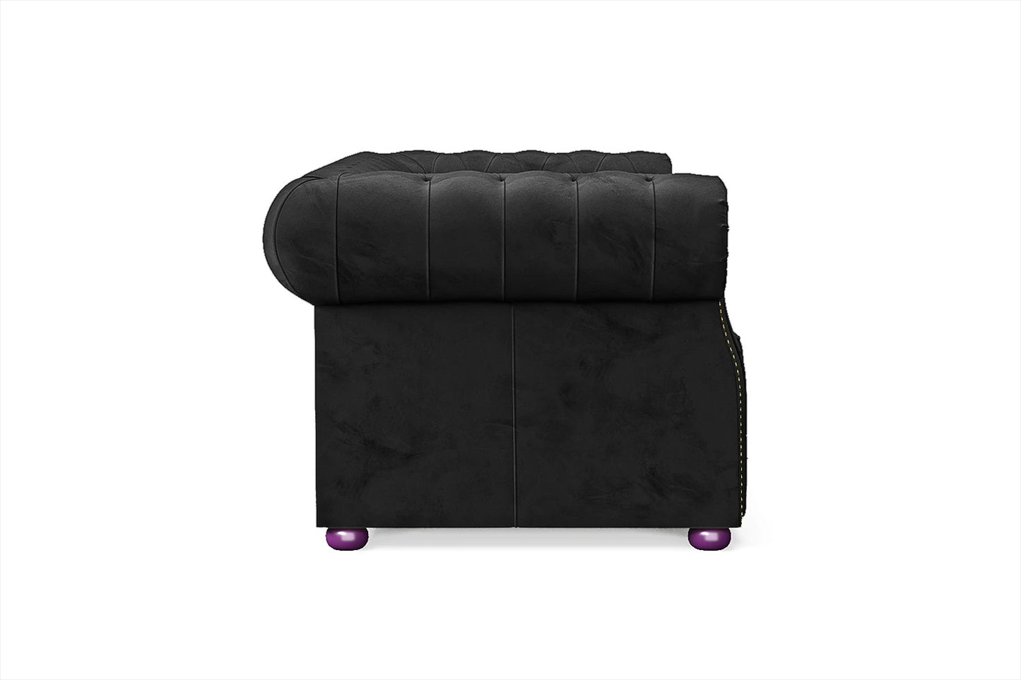 Cuneo 2 Seater Sofa Black Velvet