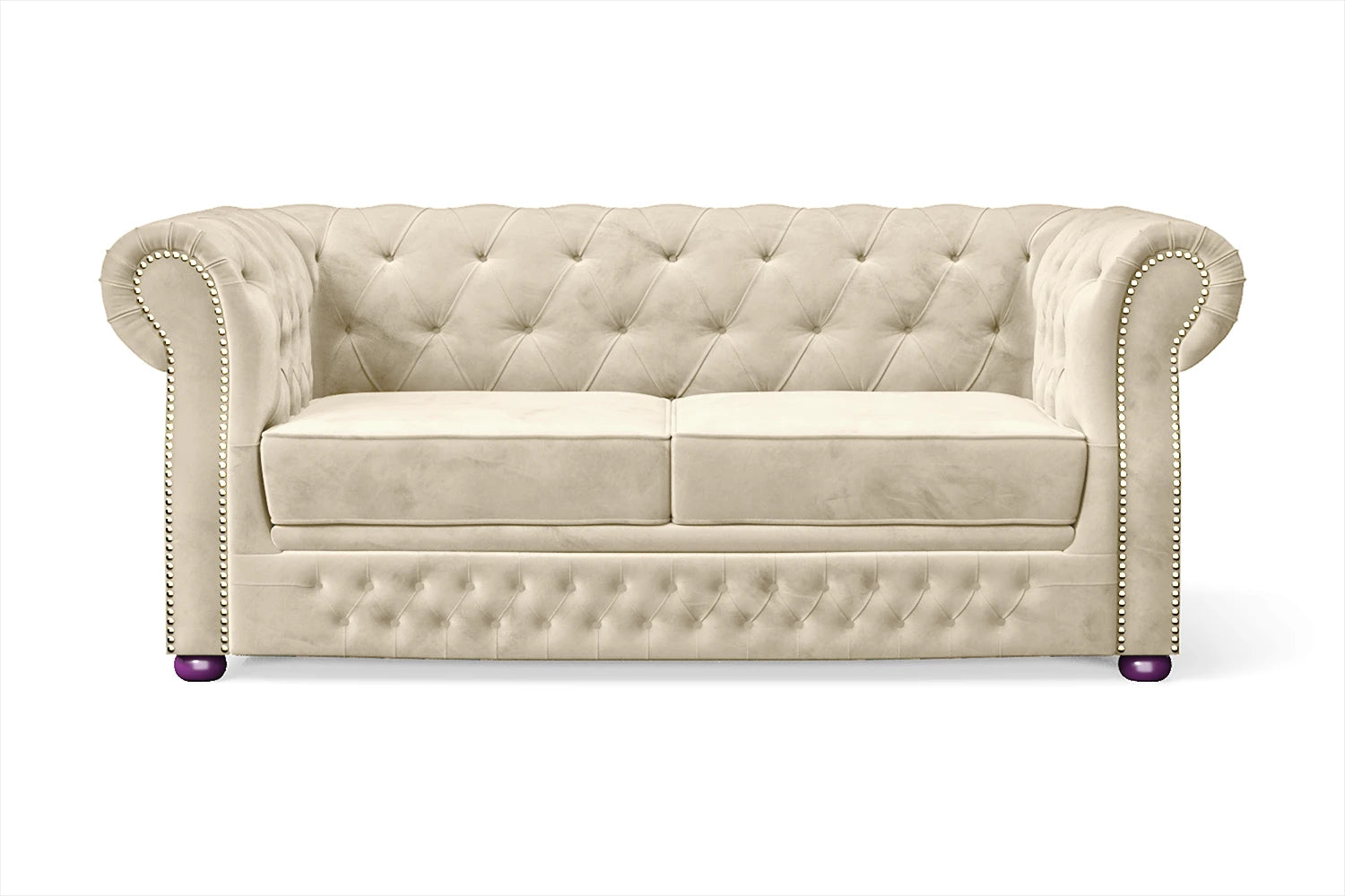 Cuneo 2 Seater Sofa Cream Velvet