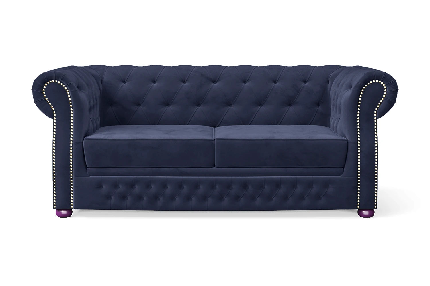 Cuneo 2 Seater Sofa Dark Blue Velvet