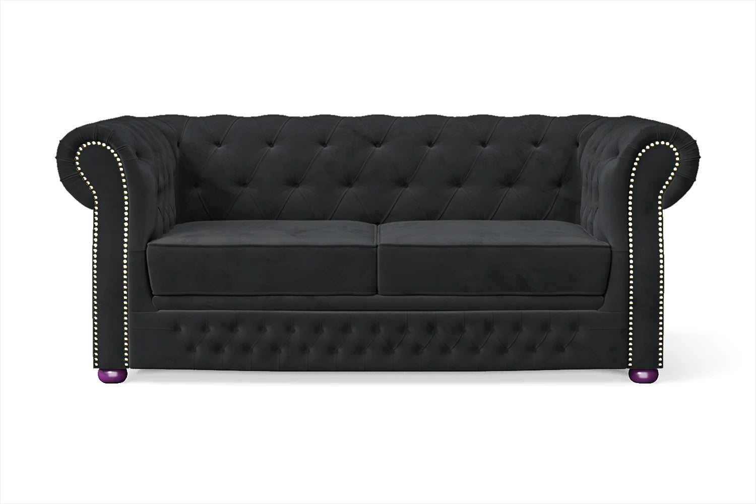 Cuneo 2 Seater Sofa Dark Grey Velvet