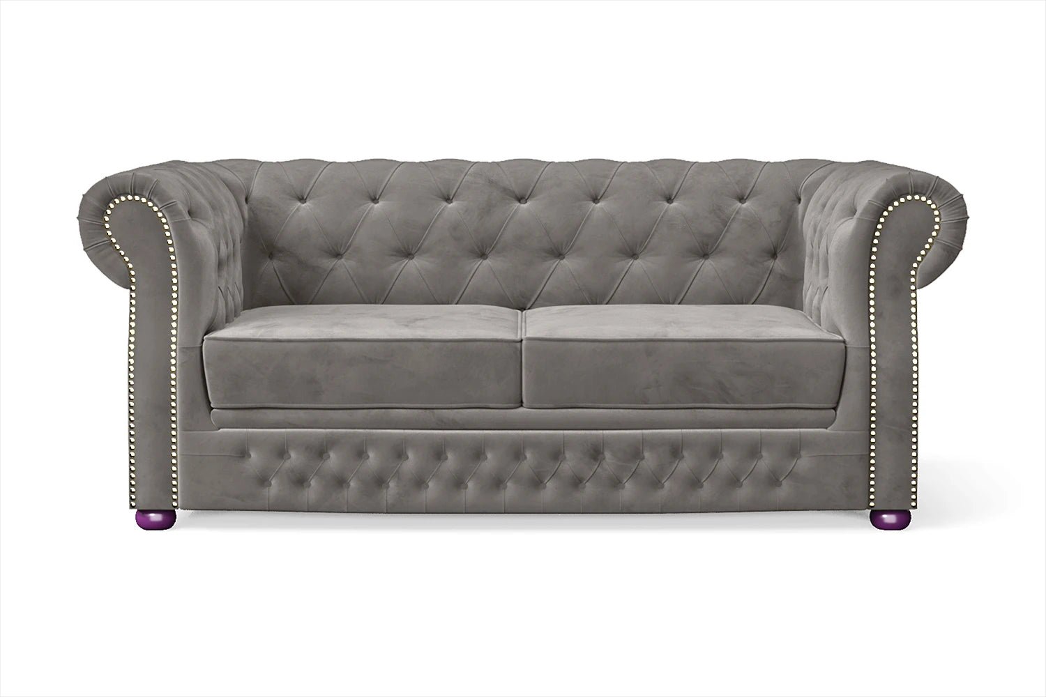 Cuneo 2 Seater Sofa Grey Velvet