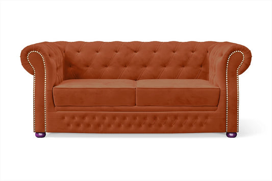 Cuneo 2 Seater Sofa Orange Velvet