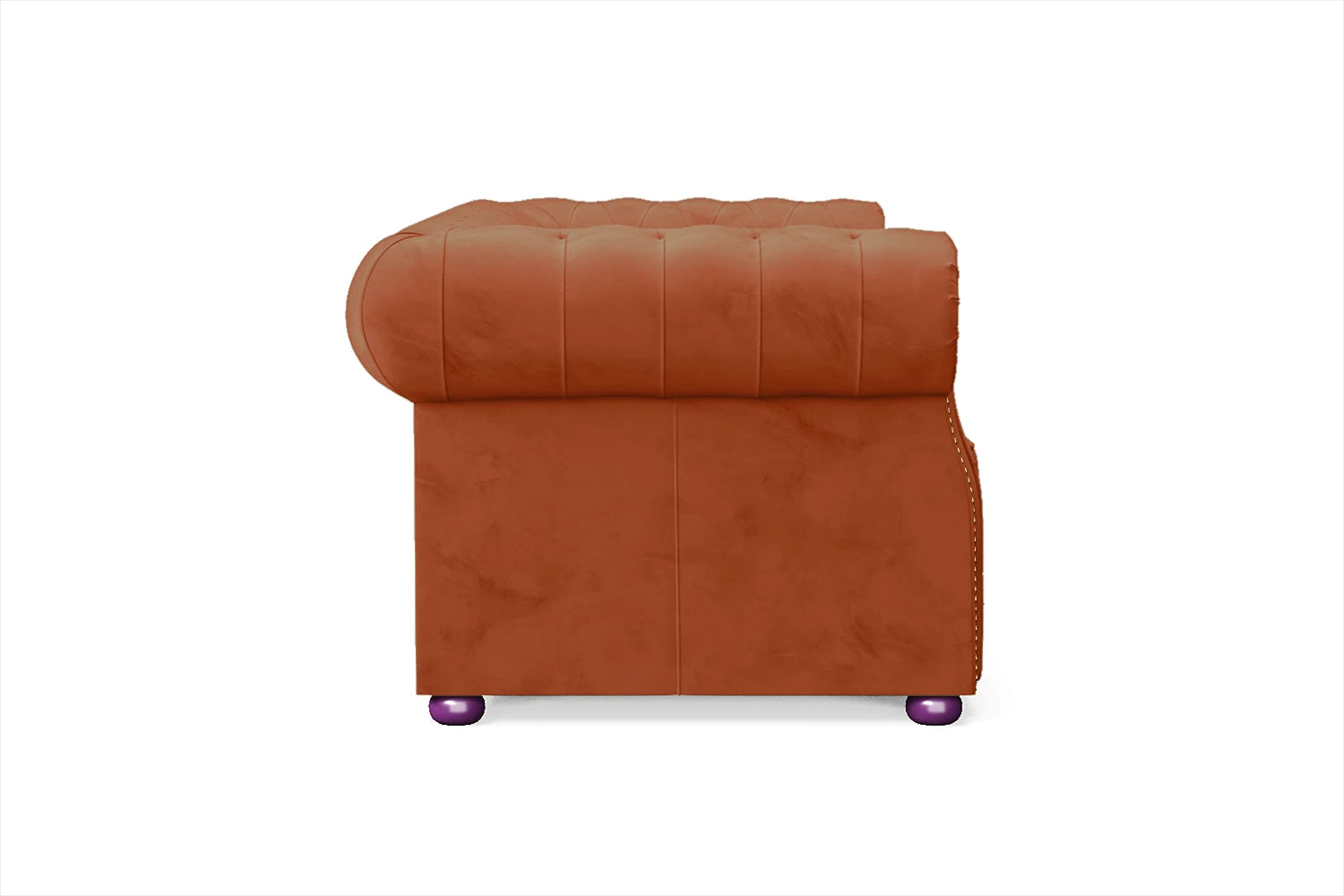 Cuneo 2 Seater Sofa Orange Velvet