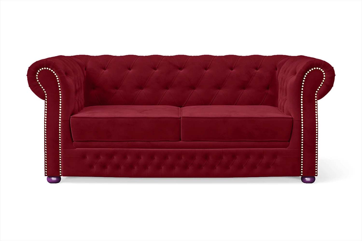 Cuneo 2 Seater Sofa Red Velvet