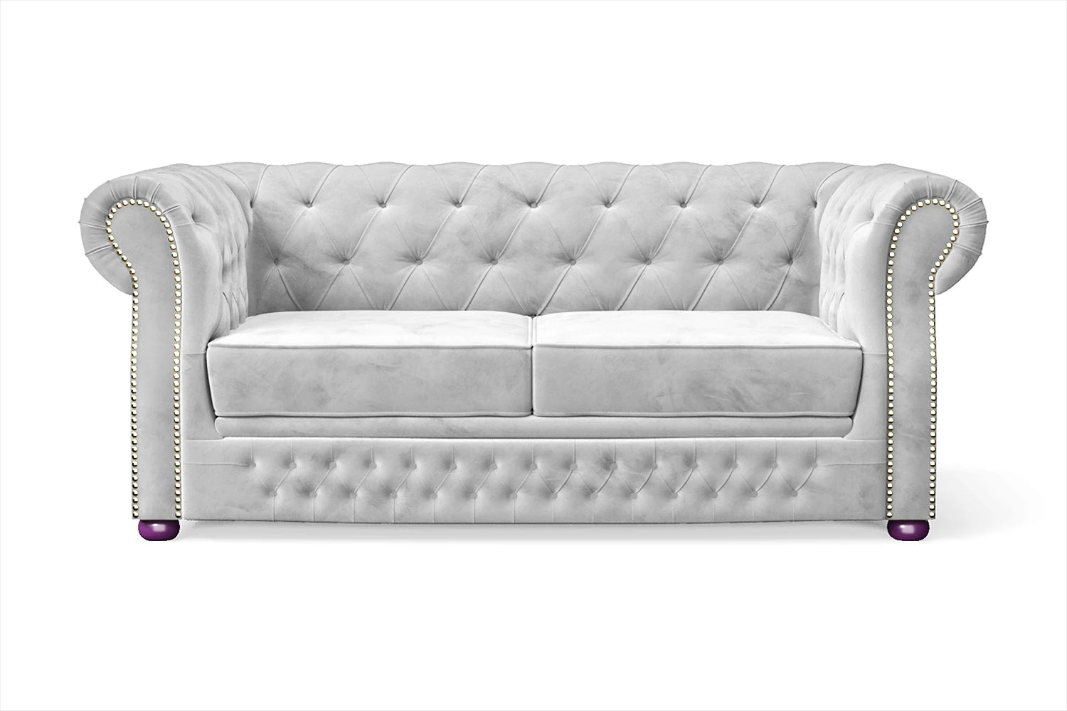 Cuneo 2 Seater Sofa White Velvet