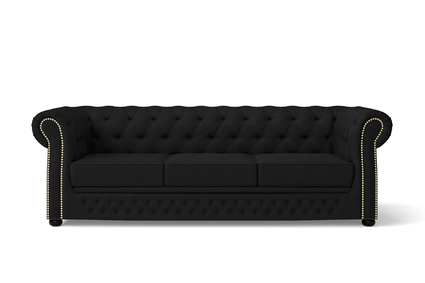 Cuneo 3 Seater Sofa Black Leather