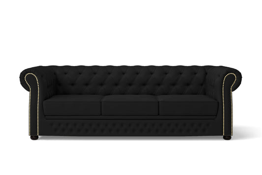 Cuneo 3 Seater Sofa Black Leather