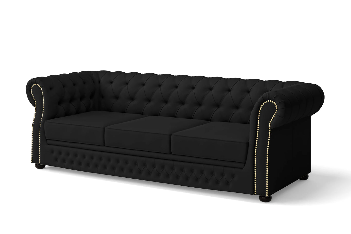 Cuneo 3 Seater Sofa Black Leather