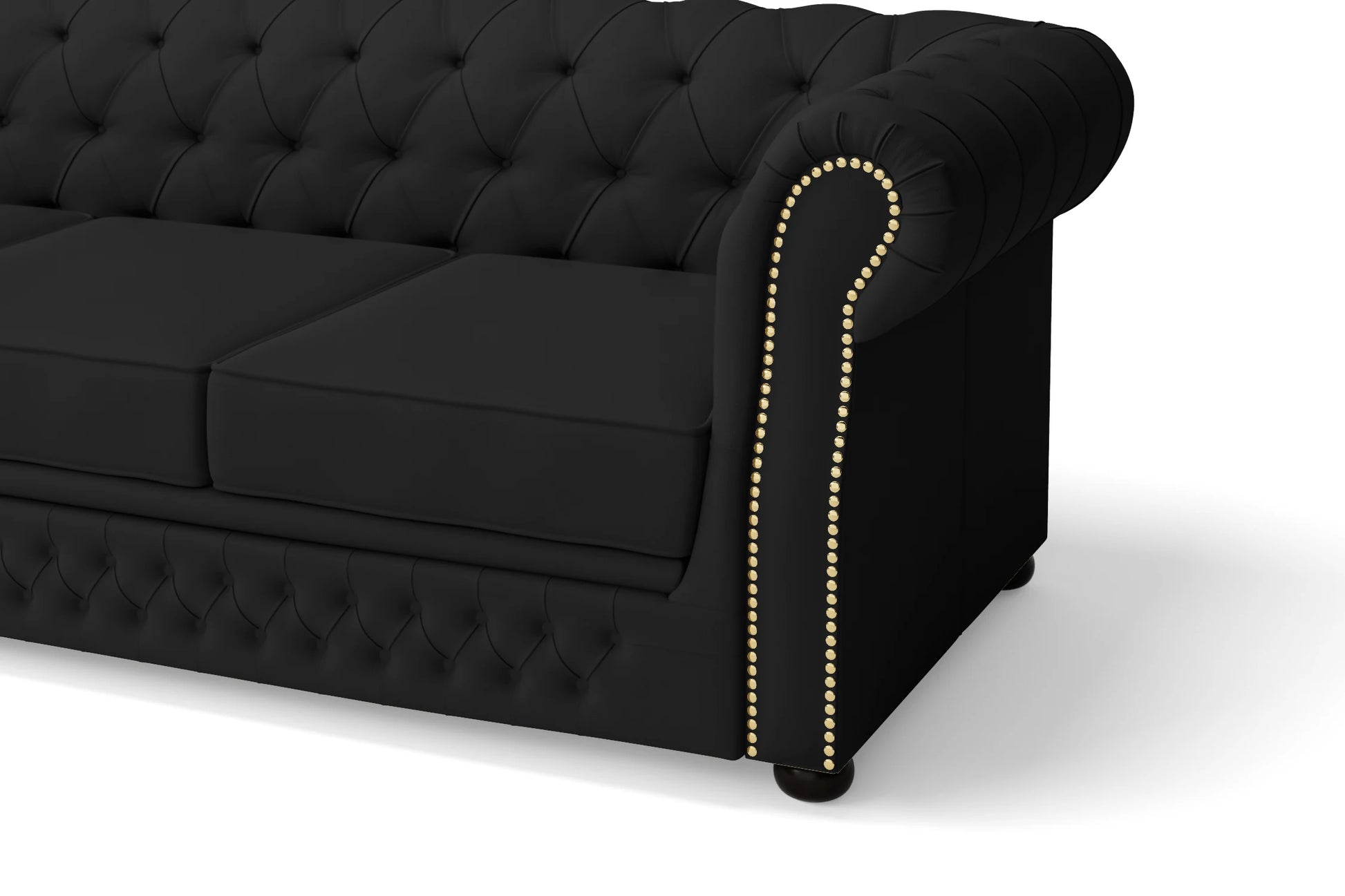 Cuneo 3 Seater Sofa Black Leather