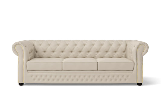 Cuneo 3 Seater Sofa Cream Leather