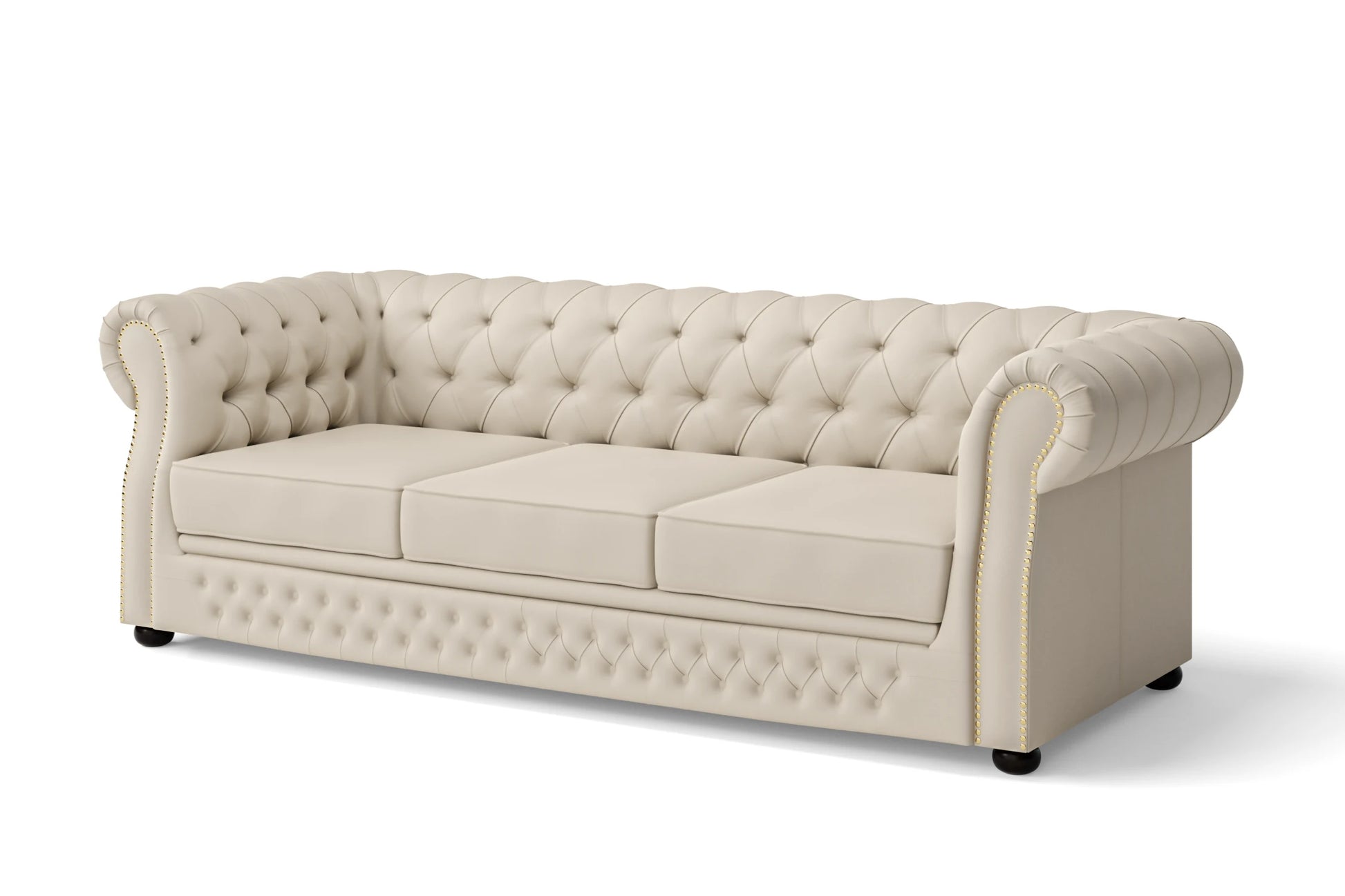 Cuneo 3 Seater Sofa Cream Leather