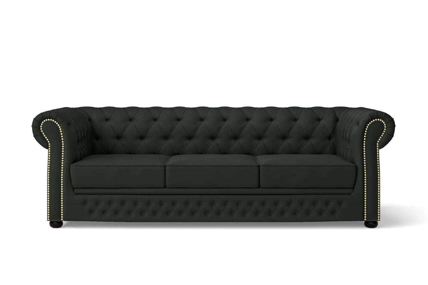 Cuneo 3 Seater Sofa Green Leather