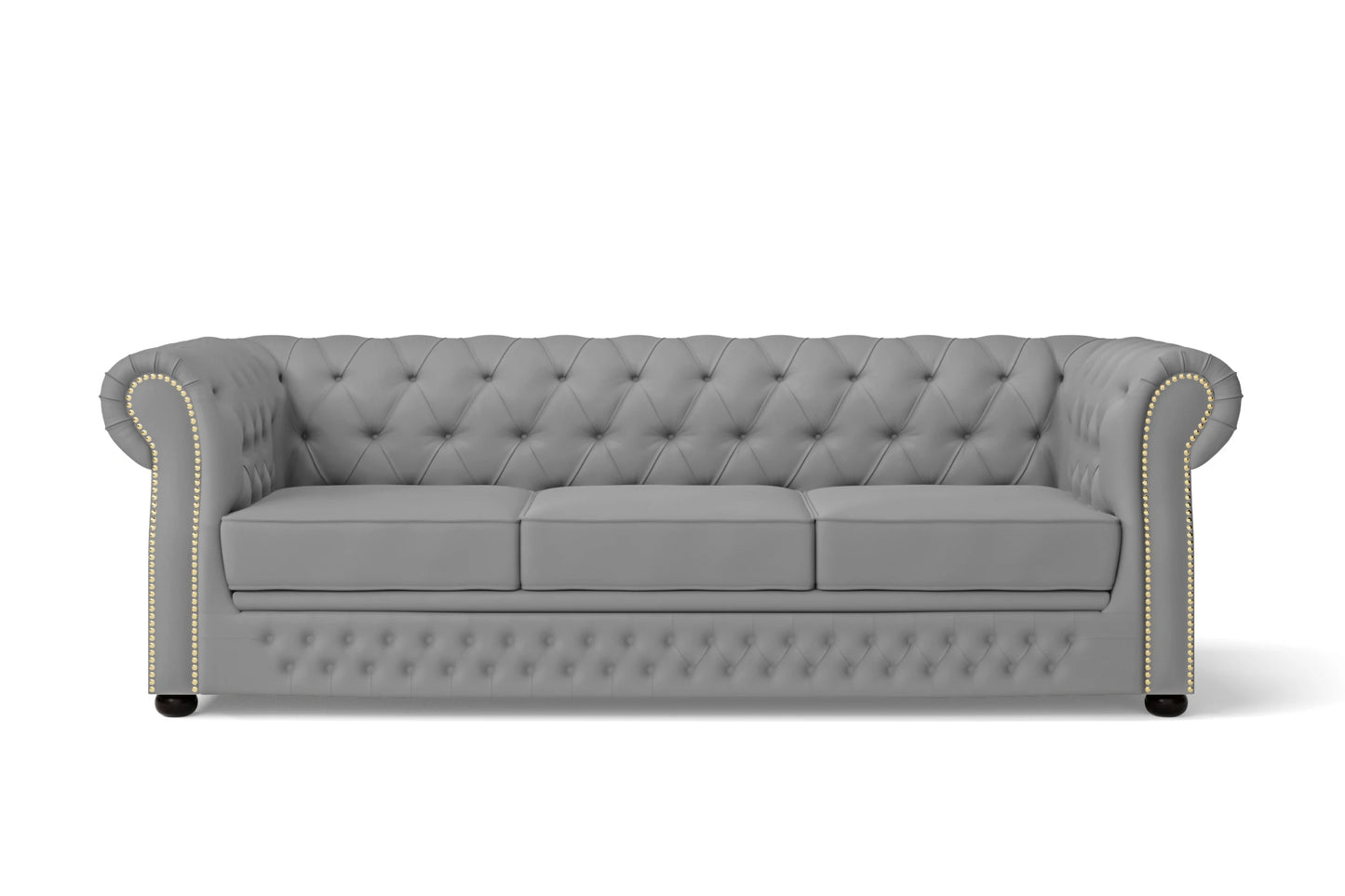 Cuneo 3 Seater Sofa Grey Leather