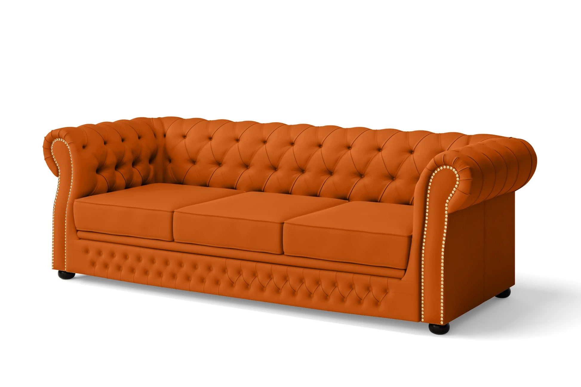 Cuneo 3 Seater Sofa Orange Leather