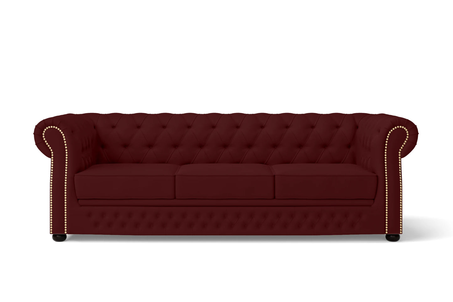 Cuneo 3 Seater Sofa Red Leather