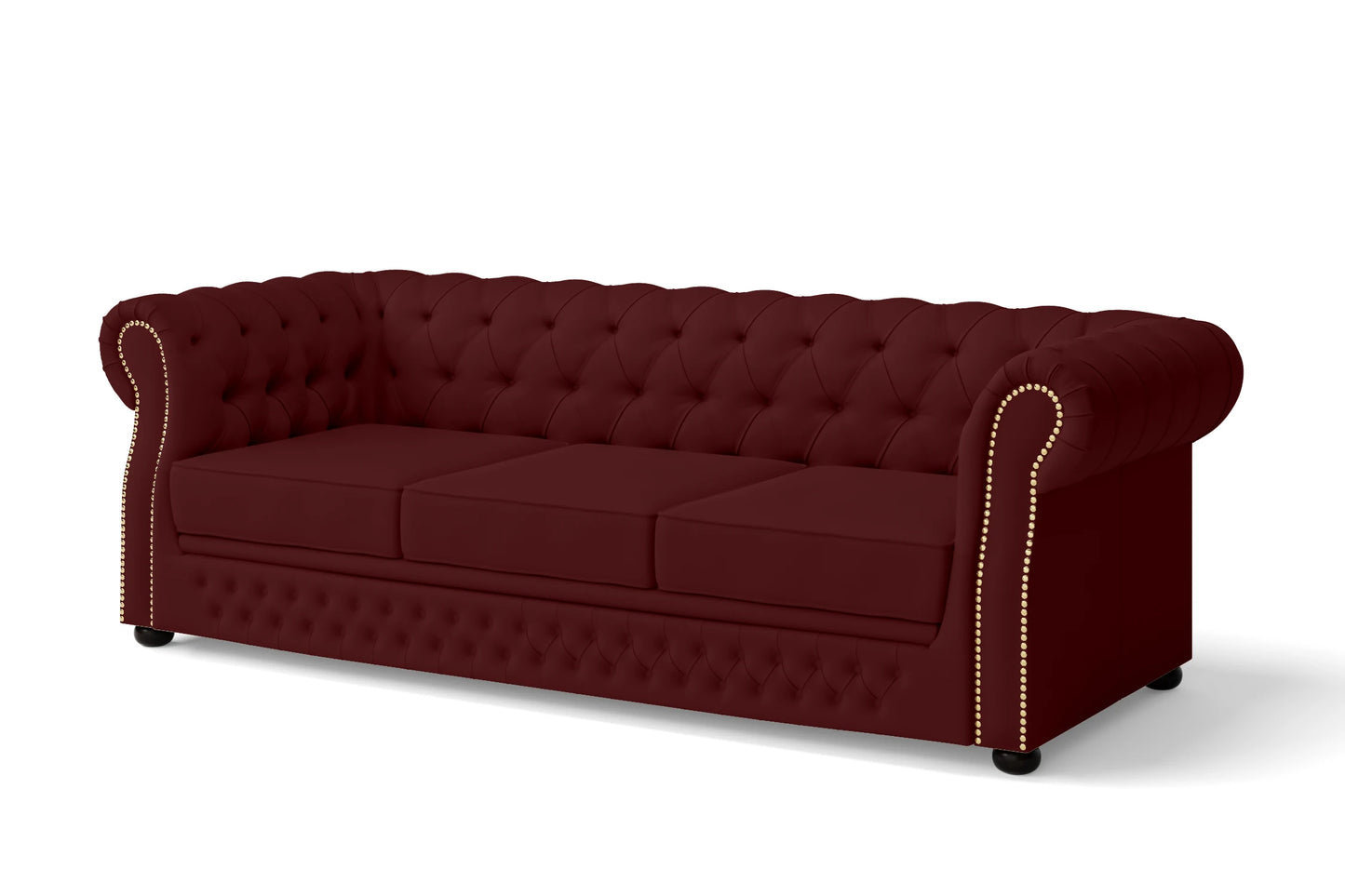 Cuneo 3 Seater Sofa Red Leather