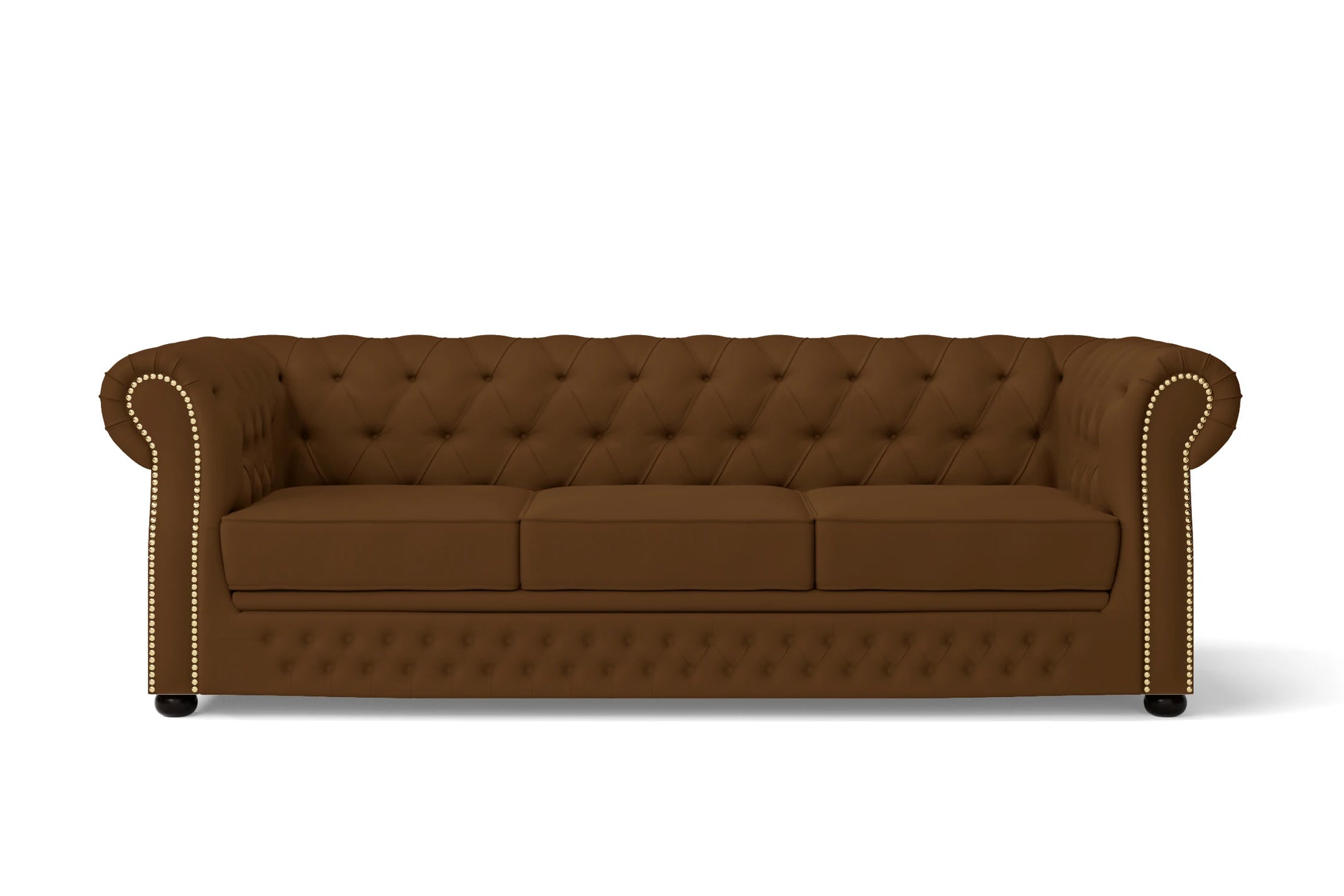 Cuneo 3 Seater Sofa Walnut Brown Leather