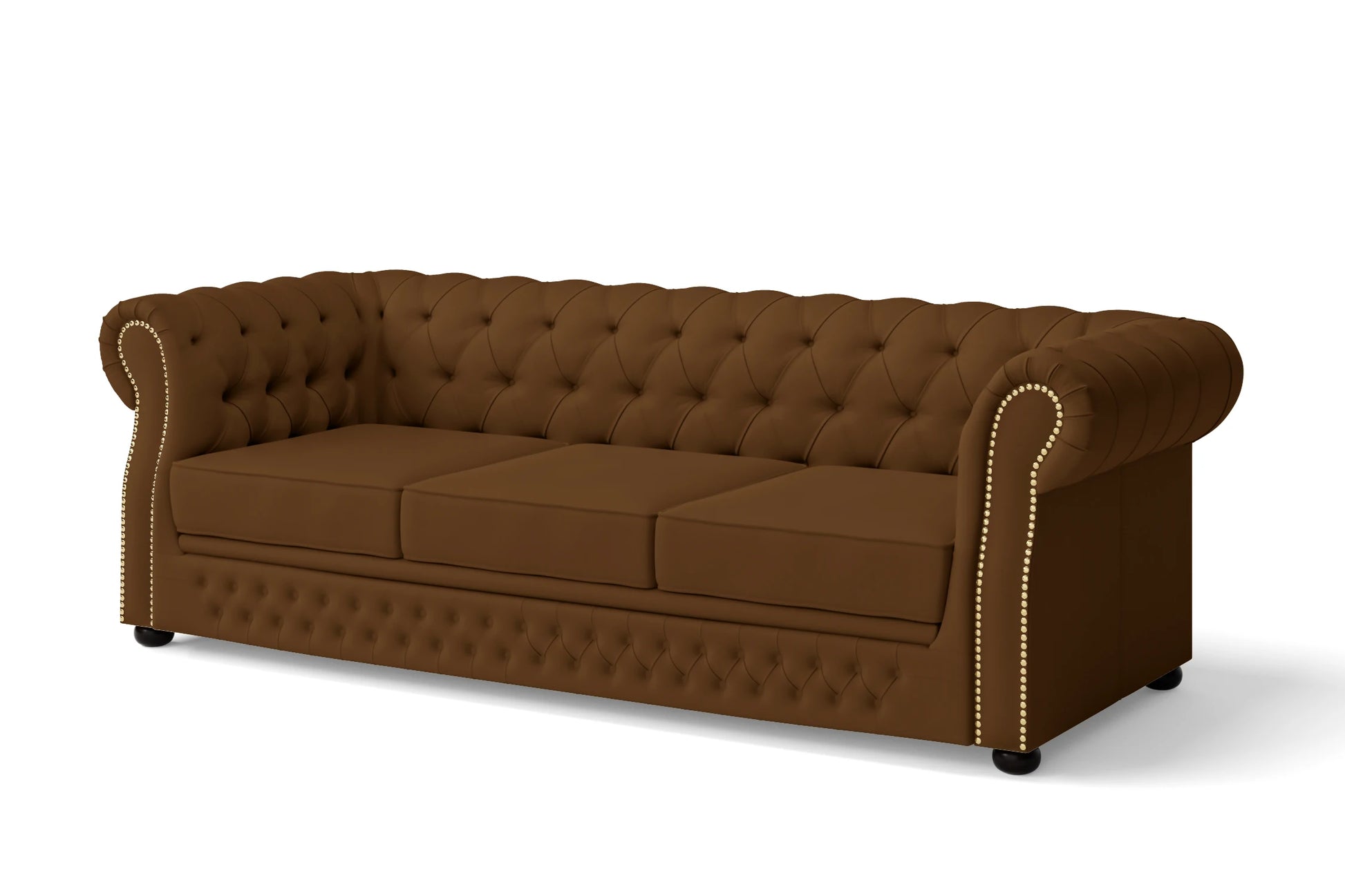 Cuneo 3 Seater Sofa Walnut Brown Leather