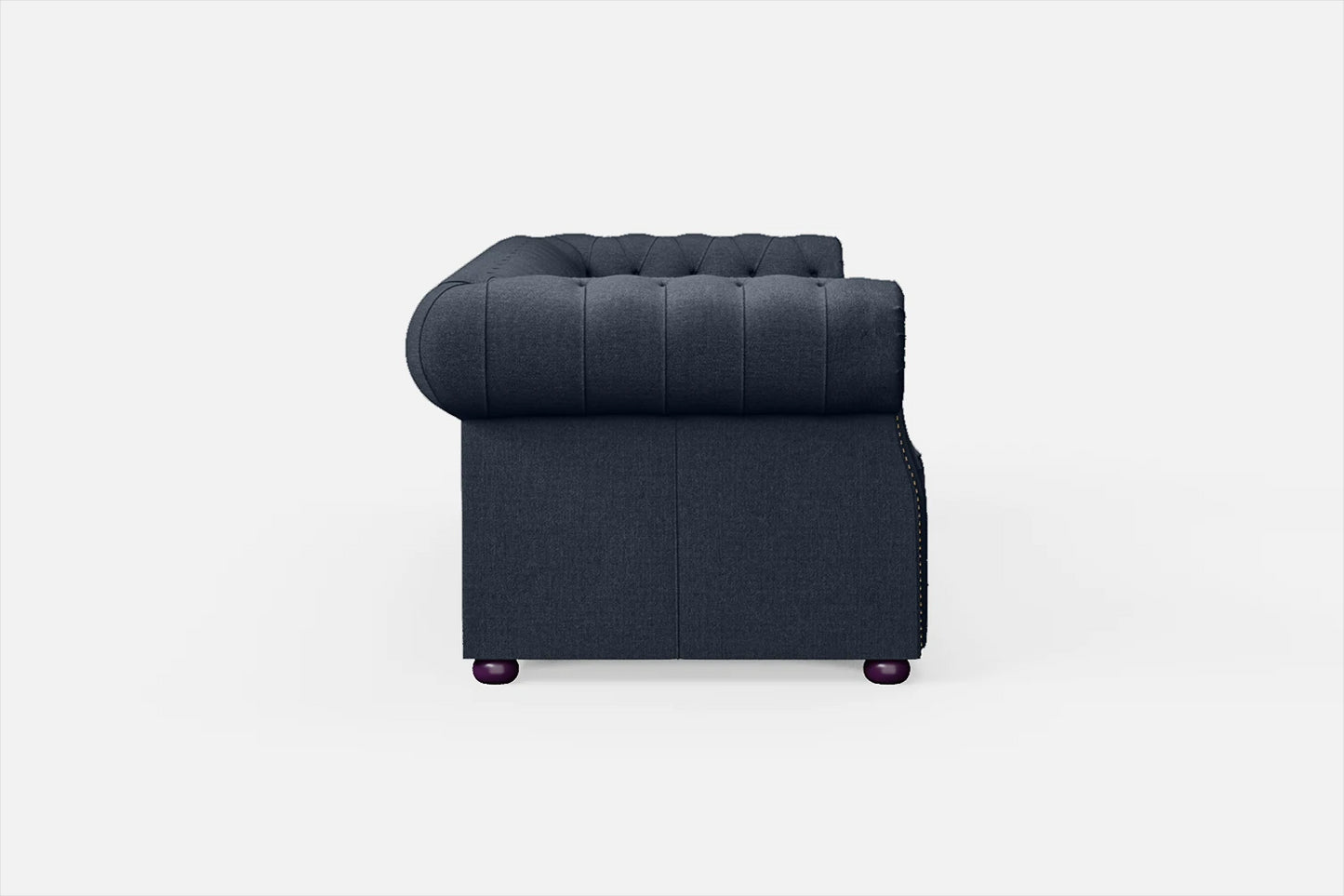 Cuneo 3 Seater Sofa Dark Blue Linen Fabric