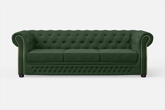 Cuneo 3 Seater Sofa Forest Green Linen Fabric