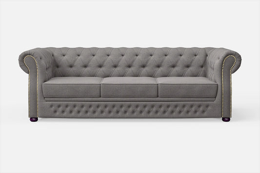 Cuneo 3 Seater Sofa Grey Linen Fabric