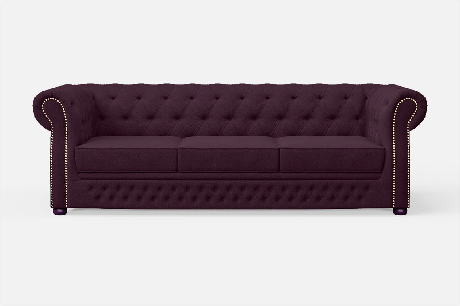 Cuneo 3 Seater Sofa Purple Linen Fabric