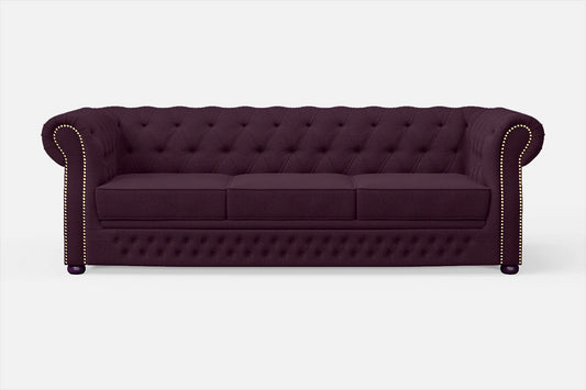 Cuneo 3 Seater Sofa Purple Linen Fabric