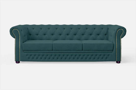 Cuneo 3 Seater Sofa Teal Linen Fabric