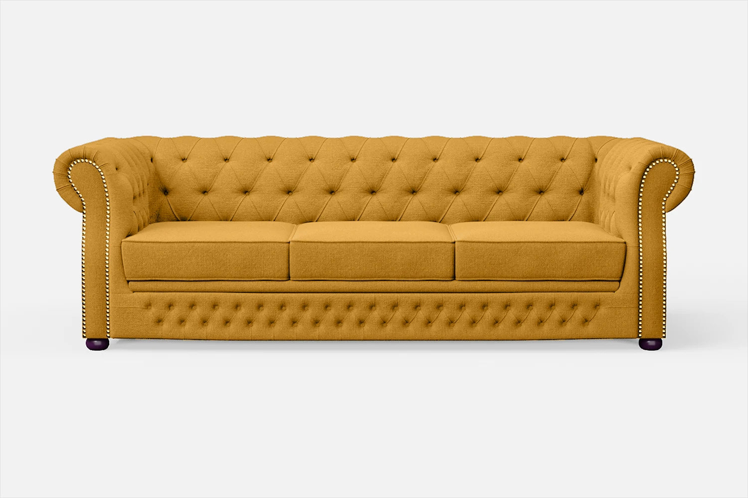 Cuneo 3 Seater Sofa Yellow Linen Fabric