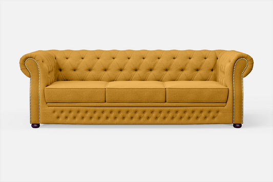 Cuneo 3 Seater Sofa Yellow Linen Fabric