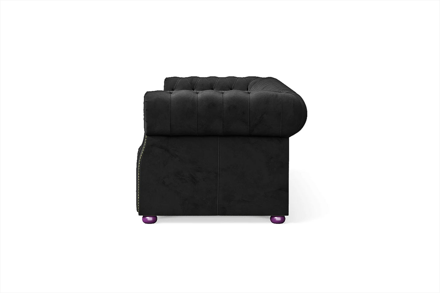 Cuneo 3 Seater Sofa Black Velvet