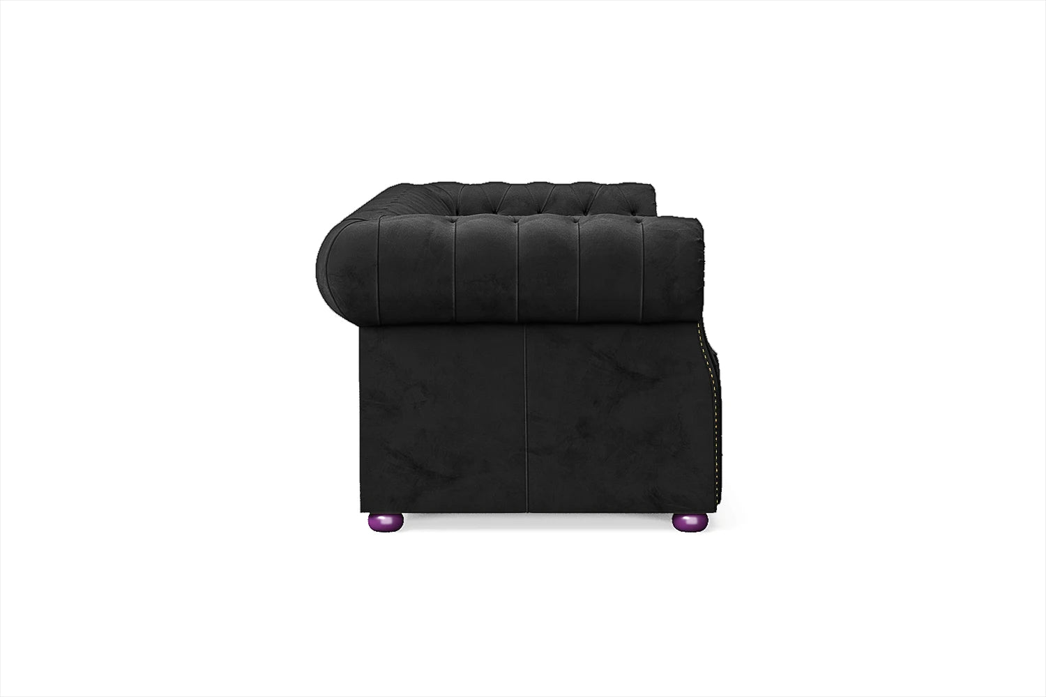 Cuneo 3 Seater Sofa Black Velvet