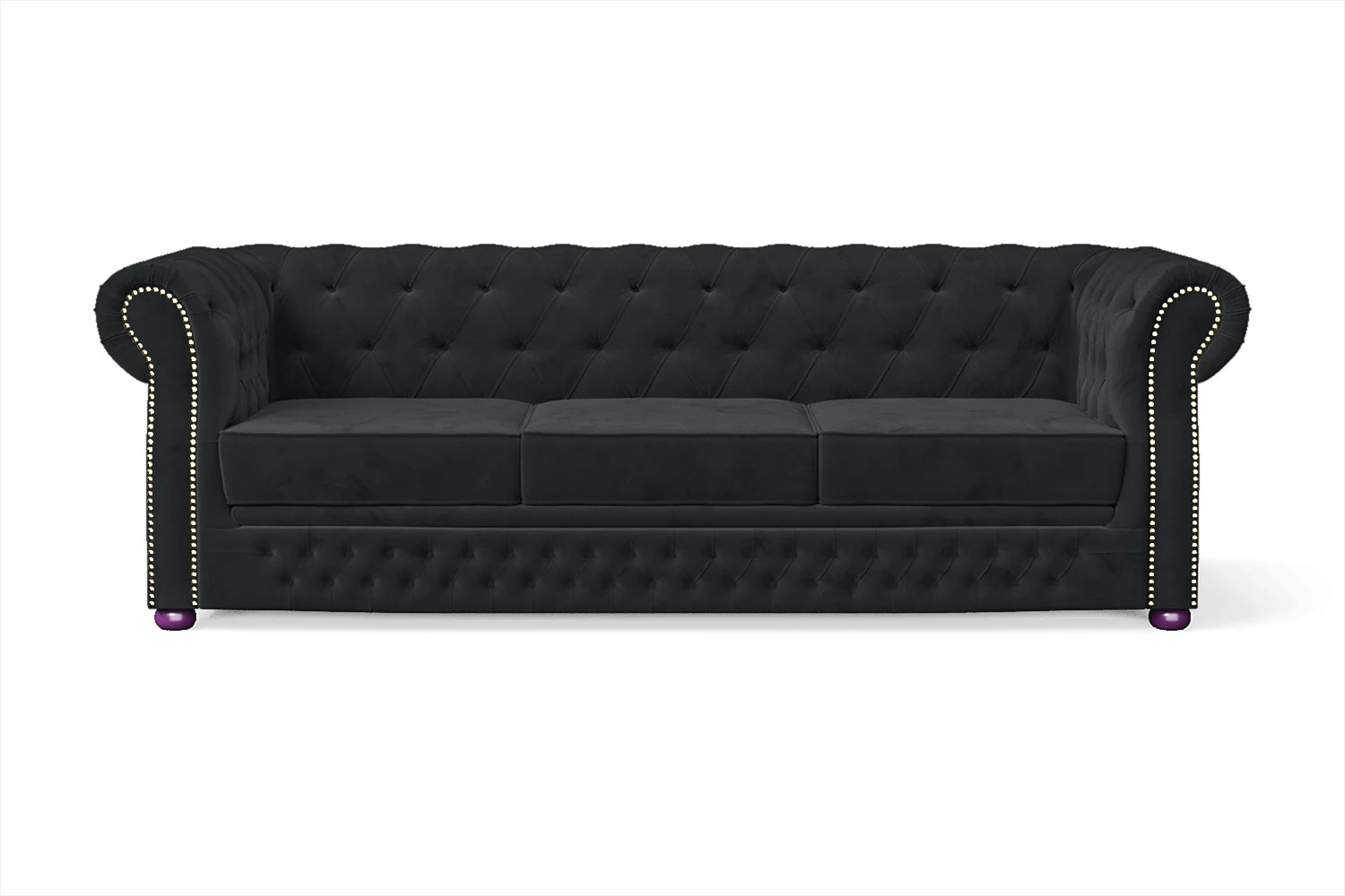 Cuneo 3 Seater Sofa Dark Grey Velvet