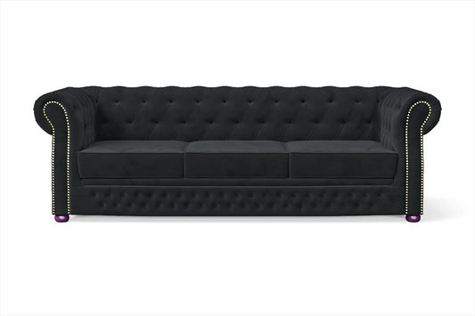 Cuneo 3 Seater Sofa Dark Grey Velvet