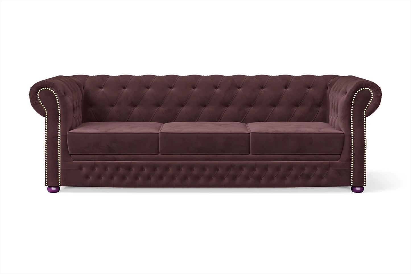 Cuneo 3 Seater Sofa Grape Velvet