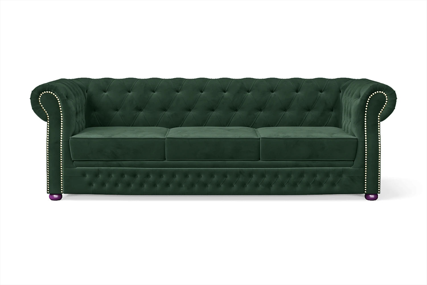 Cuneo 3 Seater Sofa Green Velvet