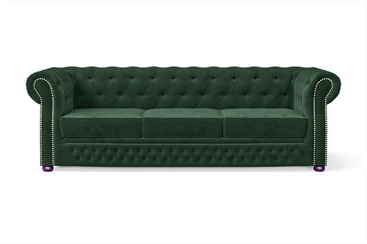 Cuneo 3 Seater Sofa Green Velvet