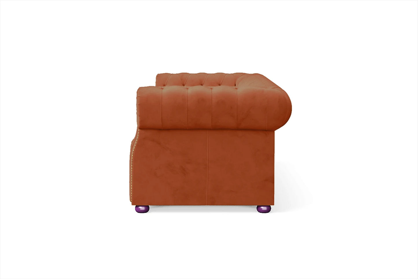 Cuneo 3 Seater Sofa Orange Velvet