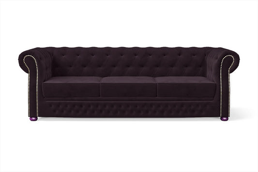 Cuneo 3 Seater Sofa Purple Velvet