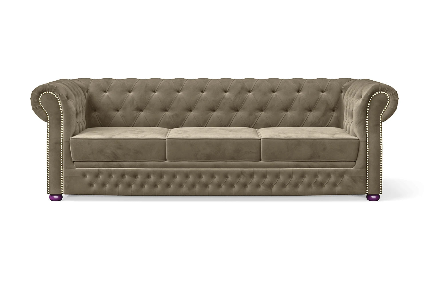 Cuneo 3 Seater Sofa Sand Velvet