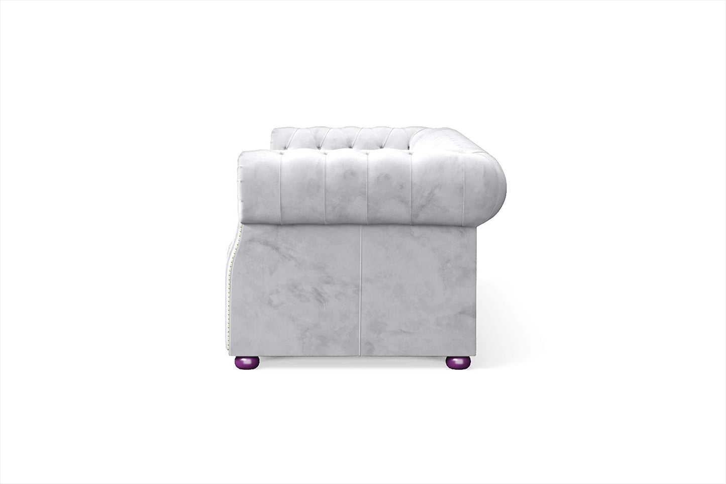 Cuneo 3 Seater Sofa Silver Velvet